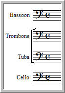 Typical Bass clef instruments